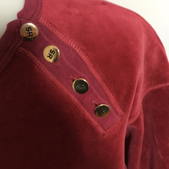 Sonia Rykiel Red velour sweatshirt vintage large - Picture 3 of 5